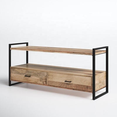 ODM Industrial Metal Wood 50-calowa szafka pod telewizor Szafka z dwiema szufladami