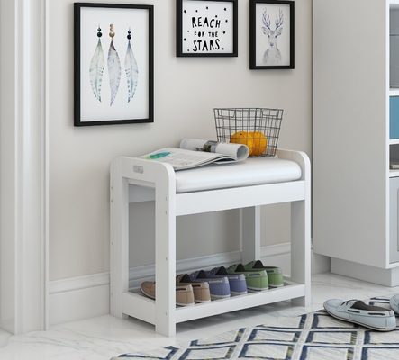 OEM Entryway Wood Mała ławka do butów z poduszką 2 poziomy