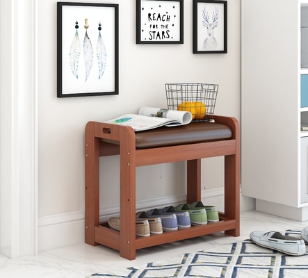OEM Entryway Wood Mała ławka do butów z poduszką 2 poziomy
