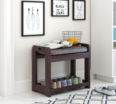 OEM Entryway Wood Mała ławka do butów z poduszką 2 poziomy