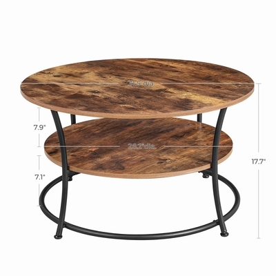 Minimalistyczny Nordic Nesting Okrągły Drewniany I Metalowy Stolik Kawowy Mesa De Centro
