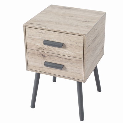 Drewniana sofa Slim Szuflady nocne Stoliki końcowe Szafka nocna z 2 szufladami