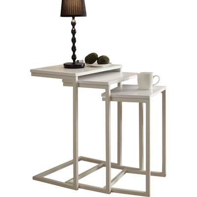 Industrial Wood Metal Nesting Stoliki nocne w kształcie litery C